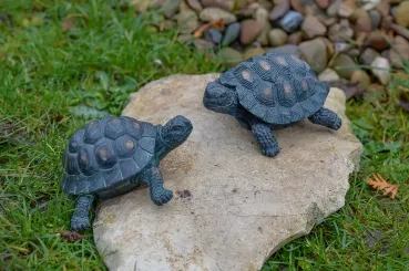 Schildkröten, 2er-Set, Bronzeoptik, 12cm 